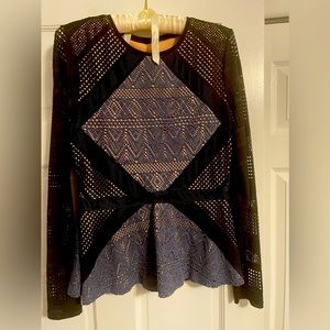 Fitted lace mesh BCBG MaxAzria top